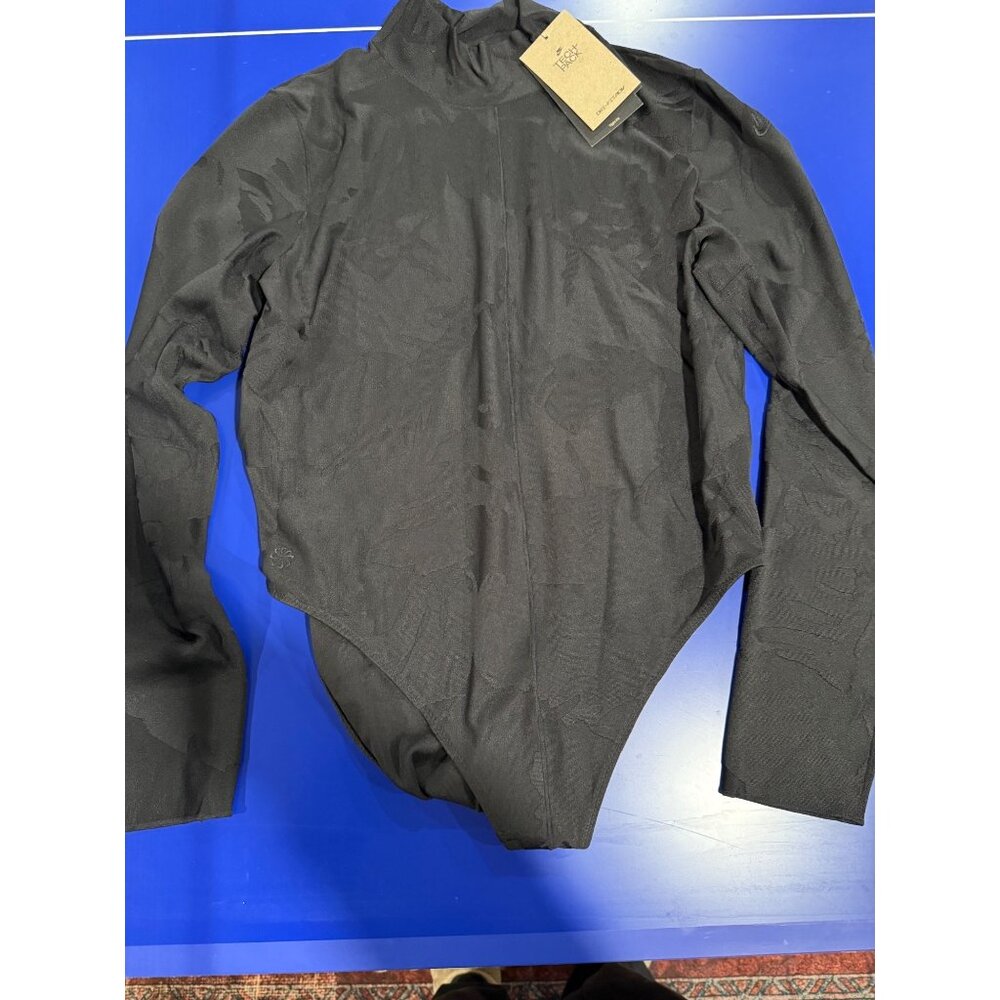 Nike Tech Pack Womens Black Long Sleeve Bodysuit XL Dri-Fit Tight Fit